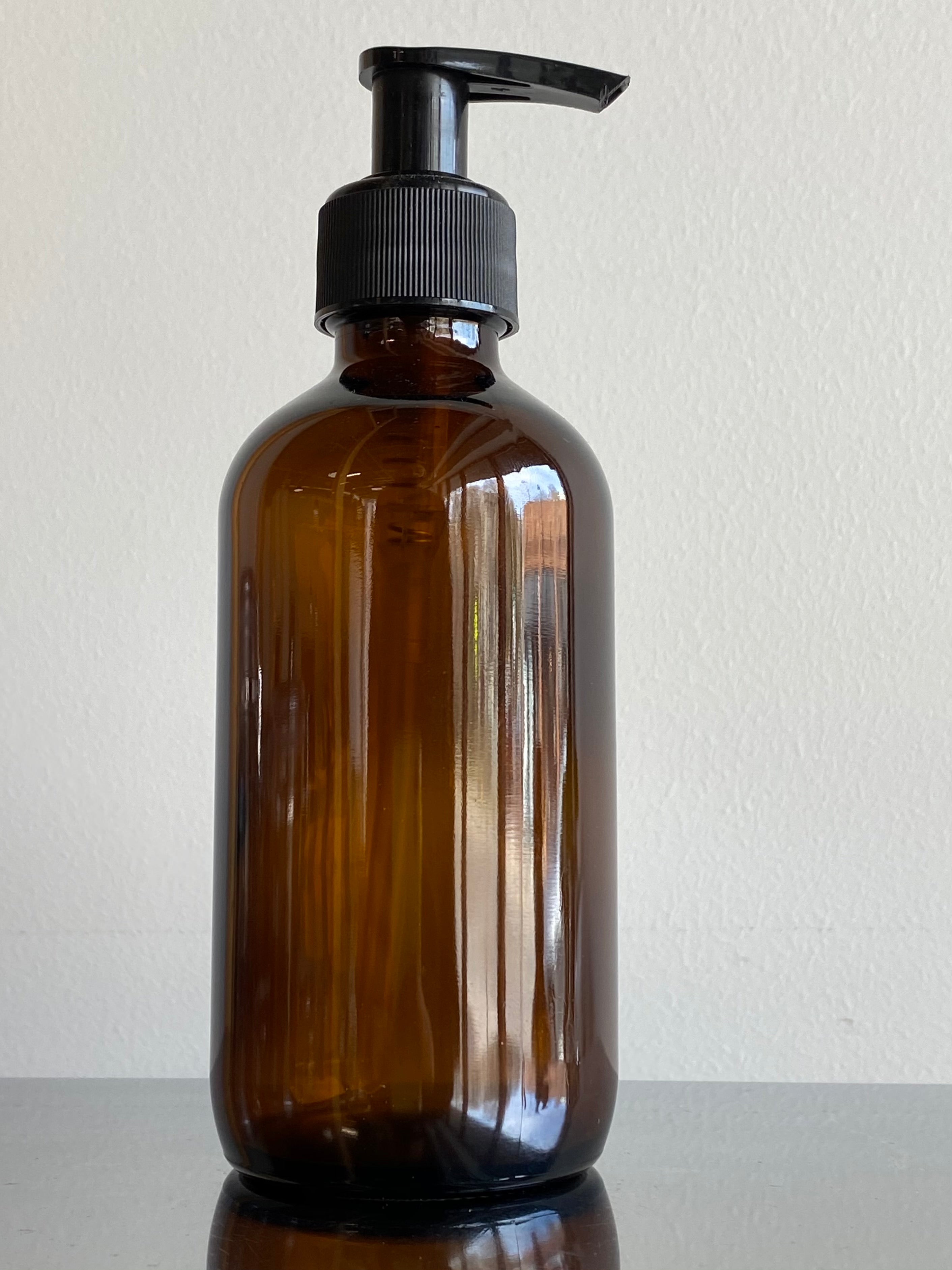 8 oz amber glass soap dispenser